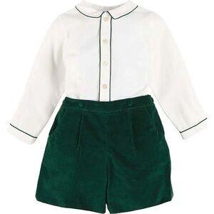 Elegant White and Green Kids Matching Set